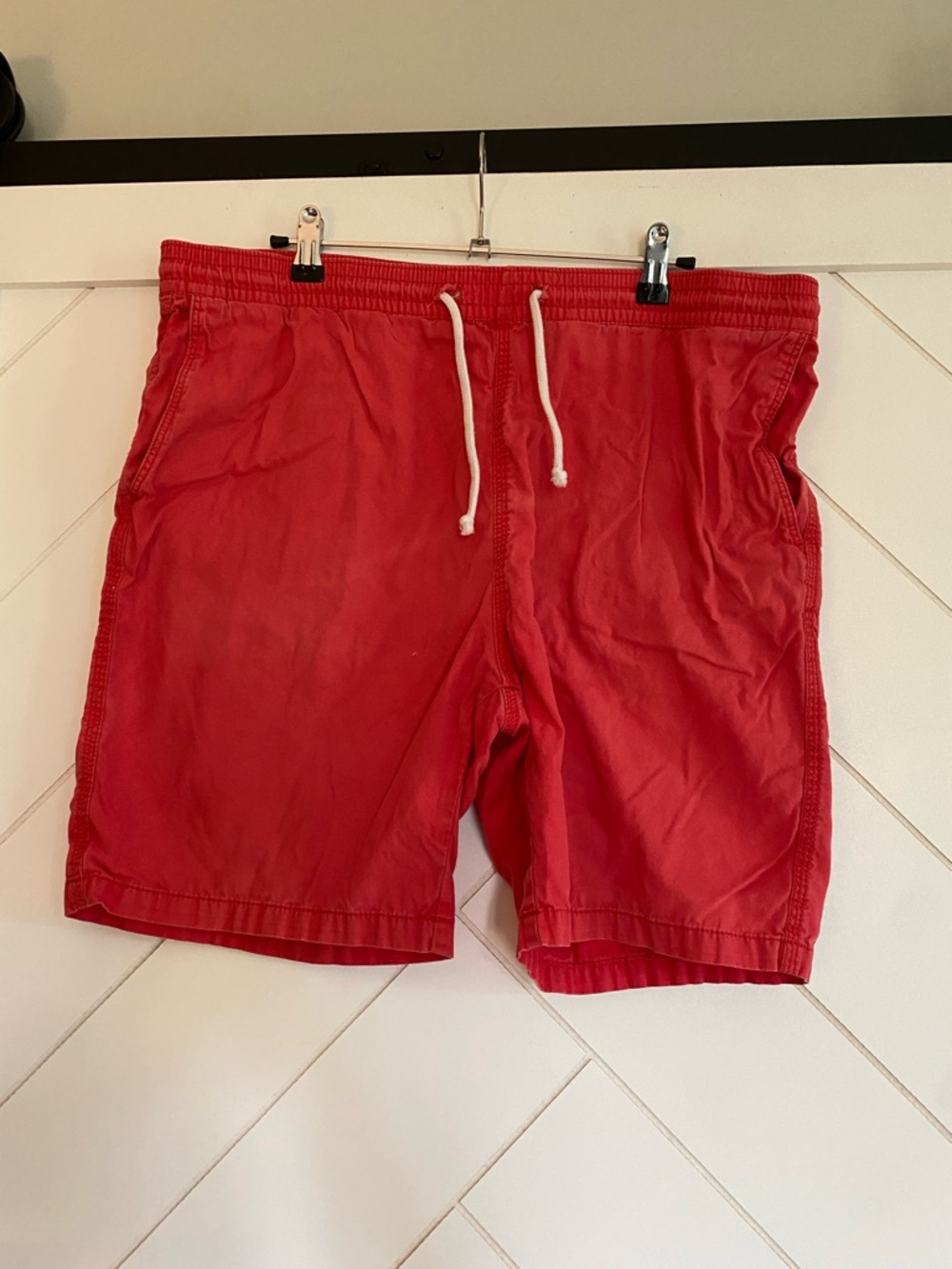 H&M Red Drawstring Elastic Waist Shorts